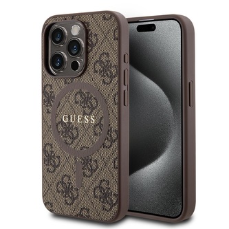Guess PU Leather 4G Colored Ring MagSafe Zadní Kryt pro iPhone 15 Pro Brown Guess PU Leather 4G Colored Ring MagSafe Zadní Kryt pro iPhone 15 Pro Brown