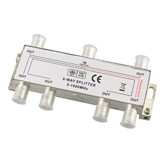 Antenní rozbočovač, 6 výstupů, F konektory.