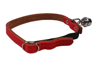 HUHUBAMBOO obojek CAT kožený 1x32cm, červený