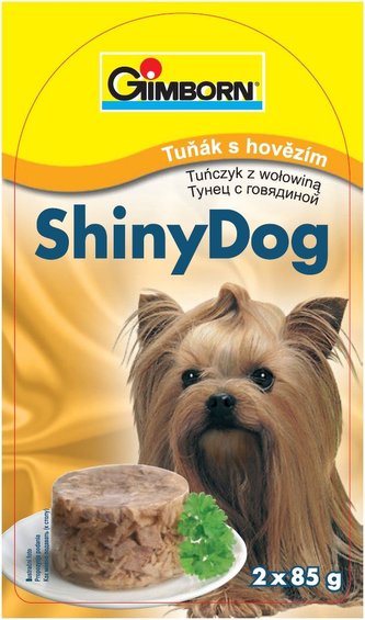 ShinyDog konzerva tuňák+hovězí 2x85g