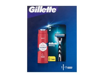 Gillette Mach3 holicí strojek 1 ks + náhradní hlavice 1 ks + sprchový gel a šampon Old Spice Whitewater 3in1 250 ml