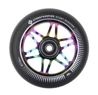 Kolečko Street Surfing freestyle koloběžka, 110x24mm, Alu duhové jádro