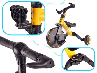 Trike Fix Multifunkční dětská tříkolka 3v1 žlutá
