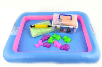PlaySand Magický tekutý písek 1000g + formičky + pískoviště