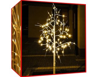ISO Vánoční světelný stromek Bříza, LED 60, 90 cm
