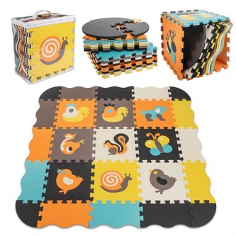 Pěnové puzzle na zem se zvířátky 30 x 30 cm, 25 ks, barevné