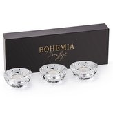 svícen d9x3,5cm, 3ks, VROUBKY, BOHEMIA PR., s čaj.svíčkou, DB