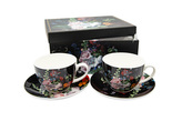 Šapo 280ml porcelán sada 2ks  KVĚT černá