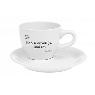 Oxalis Baťa latte šálek 0,23 l – motto: Kdo si důvěřuje, umí žít Oxalis Baťa latte šálek 0,23 l – motto: Kdo si důvěřuje, umí žít