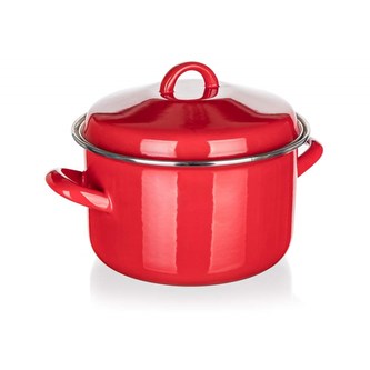 Hrnec smalt ¤20x12cm 3,4L s poklicí  MILTON RED