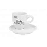 Oxalis Baťa espresso šálek 0,05 l – motto: Úsměv budí důvěru