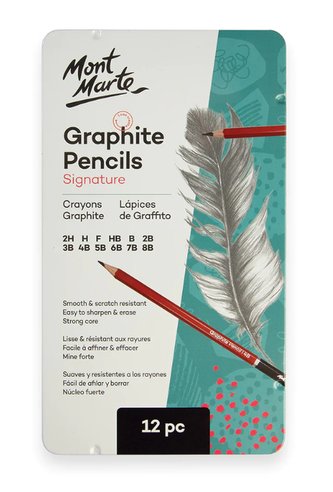 Mont Marte sada grafitových tužek, č.0114, 12ks, kovový box