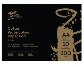Mont Marte akvarelový papír Artiste, 100% bavlna, 200 g/m2, A4, č.0128, 10 listů