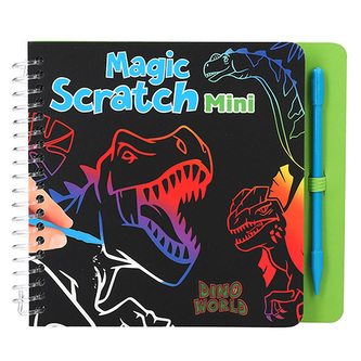 Škrabací mini sešit Dino World, Se škrabátkem
