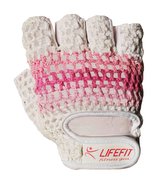 Fitness rukavice LIFEFIT® KNIT, vel. M, růžovo-bílé