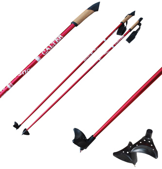 Běžecké hole CALTER® X-SNOW 165cm, rukojeť korek, červené