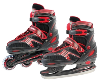 Chlapecké brusle 2v1 DUPLEX-14 BOY, vel. S(31-34), černo-červené