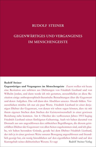 Gegenwärtiges und Vergangenes im Menschengeiste