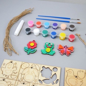 DIDATOYS Dřevěné magnetky Zvířátka kreativní set, 12 kusů DIDATOYS Dřevěné magnetky Zvířátka kreativní set, 12 kusů