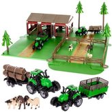 Kruzzel 22404 Dětská farma se zvířaty a 2 traktory