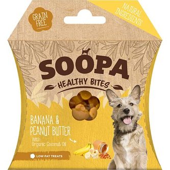 Soopa Healthy Bites s banánem a arašídovým máslem 50 g Soopa Healthy Bites s banánem a arašídovým máslem 50 g