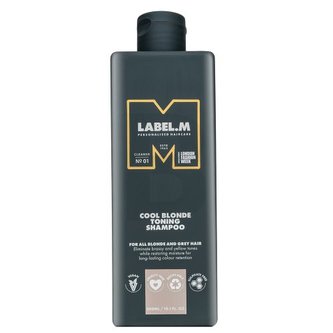 Vlasová kosmetika  v naší nabídce nese jména těch nejslavnějších kadeřnických značek. Šampony značky Label.M z kolekce Cool Blonde byly vytvořeny pro šedivé vlasy speciálně pro ženy. Tento kadeřnický zázrak má objem 300 ml.