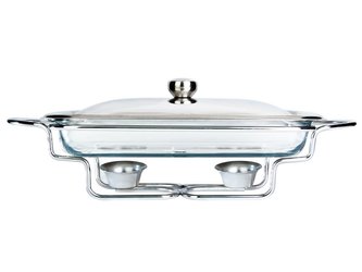 Florina SKLENĚNÝ PEKÁČ SE STOJANEM A OHŘÍVAČEM 2l  Ferro 35 x 21 cm, 2 l