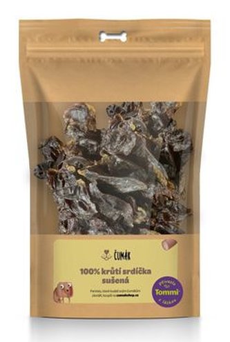 Pochoutka ČUMÁK Krůtí srdíčka sušená 50g Pochoutka ČUMÁK Krůtí srdíčka sušená 50g