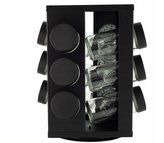 kořenka 12ks (90ml) černá, sklo/NR černý, otoč.stojan