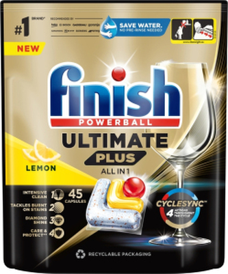 Finish tablety do myčky Ultimate Plus All in 1 Lemon, 45 ks