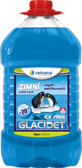 Velvana Glacidet Ice Free -20 °C, nemrznoucí směs do ostřikovačů, 3 l