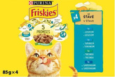 Friskies kapsičky pro kočky losos, tuňák, treska, sardinka ve šťávě, 4× 85 g