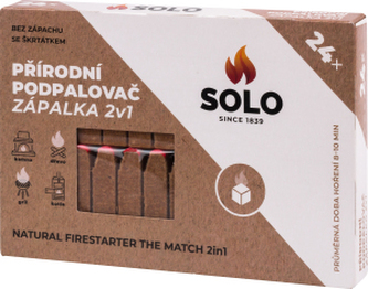Solo přírodní podpalovač zápalka 2v1, 24 podpalů