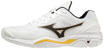 Mizuno WAVE STEALTH V / White / Black / Lemon Chrome Velikost boty: 39.0/6.0 Mizuno WAVE STEALTH V / White / Black / Lemon Chrome Velikost boty: 39.0/6.0