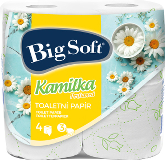 Big Soft Kamilka 3vrstvý toaletní papír, role 160 útržků, 4 role