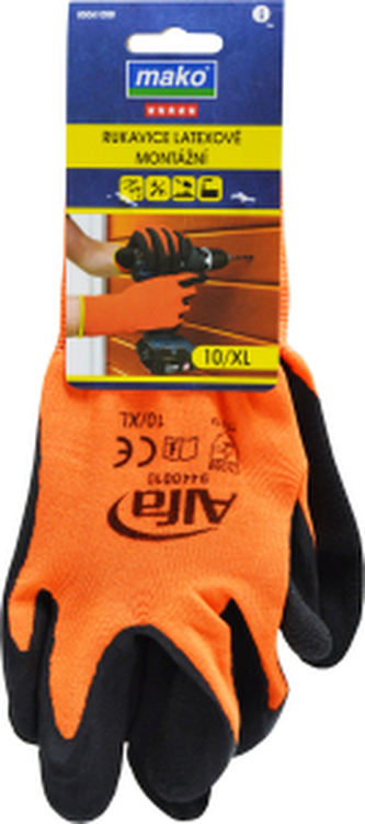 Mako pracovní rukavice montážní latexové, č. 10, XL