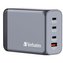 Cestovní adaptér GNC-240, GaN zástrčka, 3x USB-C PD 140W/100W/65W, 1xUSB-A QC 3.0, Verbatim