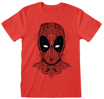Pánské tričko Marvel|Deadpool: Tattoo Style (M) červená bavlna