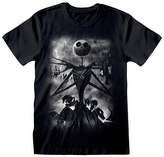 Pánské tričko Disney|Nightmare Before Christmas|Ukradené Vánoce: Bouřlivé nebe (L) černá bavlna