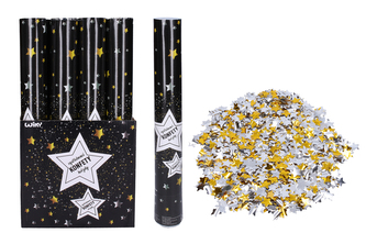 Párty konfety vystřelovací Hvězdy 40 cm