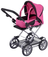 Dětský kočárek hluboký - růžovo/černý