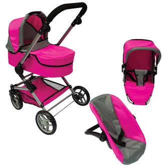 SPARKYS - Kočárek 3v1 - růžovo/šedý