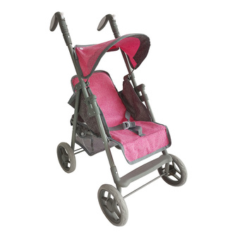 Dětský kočárek golfky - růžovo/šedý