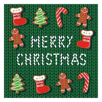 UBROUSKY VÁNOČNÍ MERRY CHRISTMAS 3VRSTVÉ 33X33CM