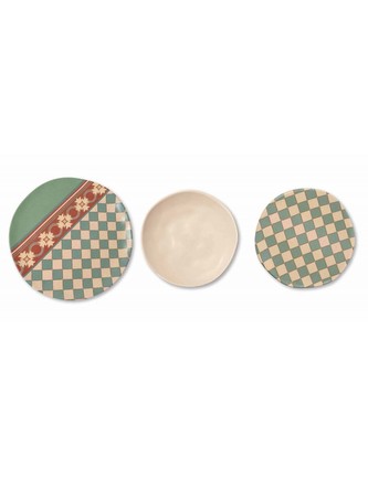 Jídelní 18-ti dílná sada talířů LE CEMENTINE QUADRELLA BRANDANI