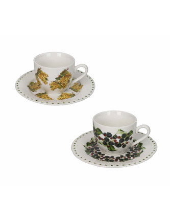 Sada dvou porcelánových šálků s podšálky na espresso 100 ml LE PRIMIZIE FRESH FRUITS BRANDANI