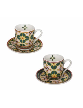 Sada 2 šálků s podšálky na espresso 100 ml LE CEMENTINE INFIORE BRANDANI