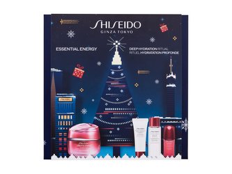 Shiseido Essential Energy denní pleťový krém Essential Energy Hydrating Cream 50 ml + čisticí pleťová pěna Clarifying Cleansing Foam 15 ml + pleťová voda Treatment Softener 30 ml + pleťové sérum Ultimune Power Infusing Concentrate 10 ml