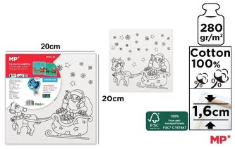 Płótno do kolorowania Mikołaj 20x20cm