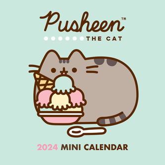 Oficiální nástěnný mini kalendář 2024: Pusheen s plakátem (17,8 x 17,8|35,6 cm)